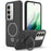 For Samsung Galaxy A36 5G Magnetic Case Rotating Ring Kickstand TPU + PC Back Cover - Black - 1