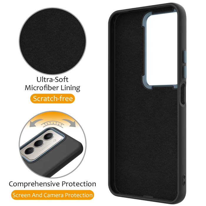 For Samsung Galaxy A36 5G Magnetic Case Rotating Ring Kickstand TPU + PC Back Cover - Black - 3