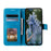 For Samsung Galaxy A37 5G Stand Case Imprinted Totem PU Leather Wallet Phone Cover with Wrist Strap - Blue - 2