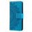 For Samsung Galaxy A37 5G Stand Case Imprinted Totem PU Leather Wallet Phone Cover with Wrist Strap - Blue - 5