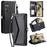 For Samsung Galaxy A37 5G Leather Case with Wrist Strap Wallet Stand Phone Cover - Black - 1