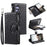 For Samsung Galaxy A37 5G Case Zipper Pocket Glitter Leather Phone Cover with Wrist Strap - Black - 1