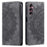 For Samsung Galaxy A37 5G Case Magnetic Closing Leather Phone Cover Pattern Imprinted - Grey - 1
