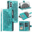 For Samsung Galaxy A37 5G Wallet Case Mandala Flower Pattern PU Leather Phone Cover with Wrist Strap - Mint Green - 1