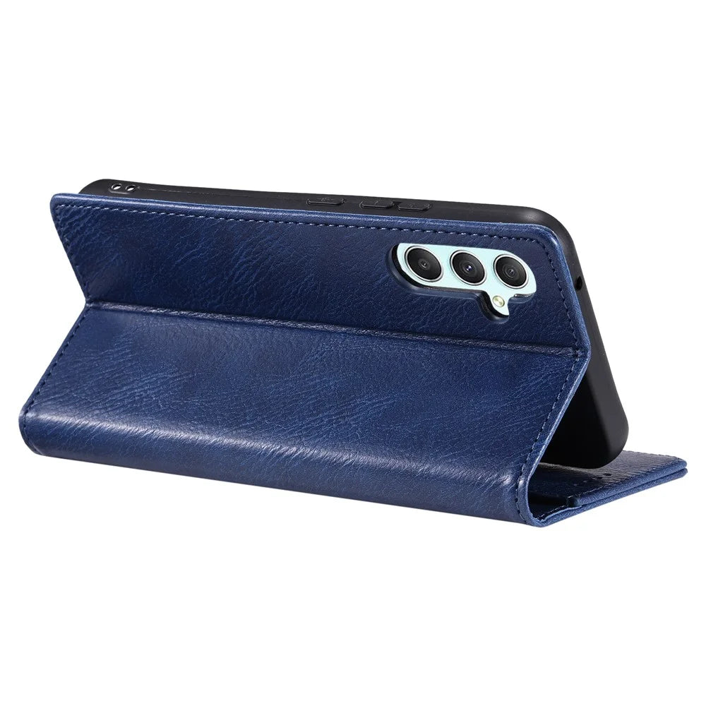 TTUDRCH Style 007 For Samsung Galaxy A37 5G Leather Case RFID Blocking Wallet Stand Phone Cover - Blue - 4