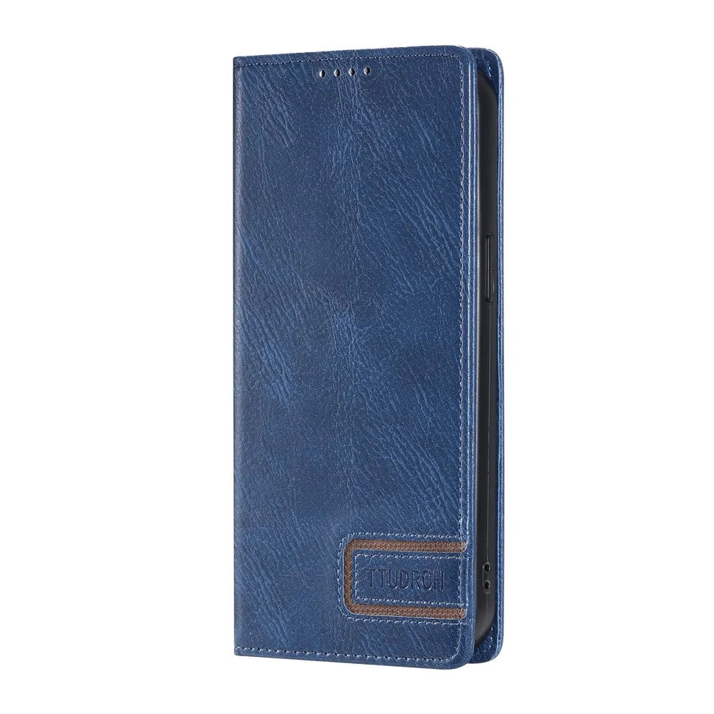 TTUDRCH Style 007 For Samsung Galaxy A37 5G Leather Case RFID Blocking Wallet Stand Phone Cover - Blue - 6
