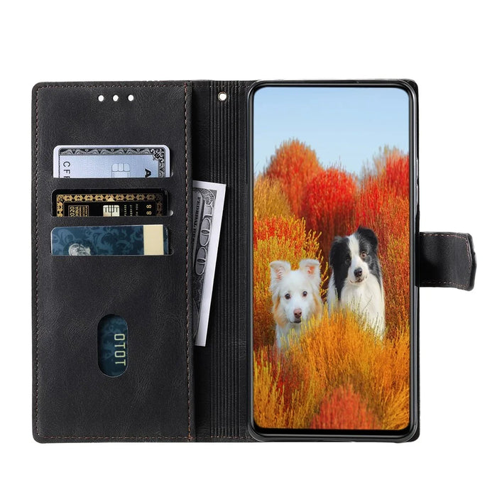 TTUDRCH Style 004 For Samsung Galaxy A37 5G Leather Case RFID Blocking Wallet Stand Phone Cover with Strap - Black - 2