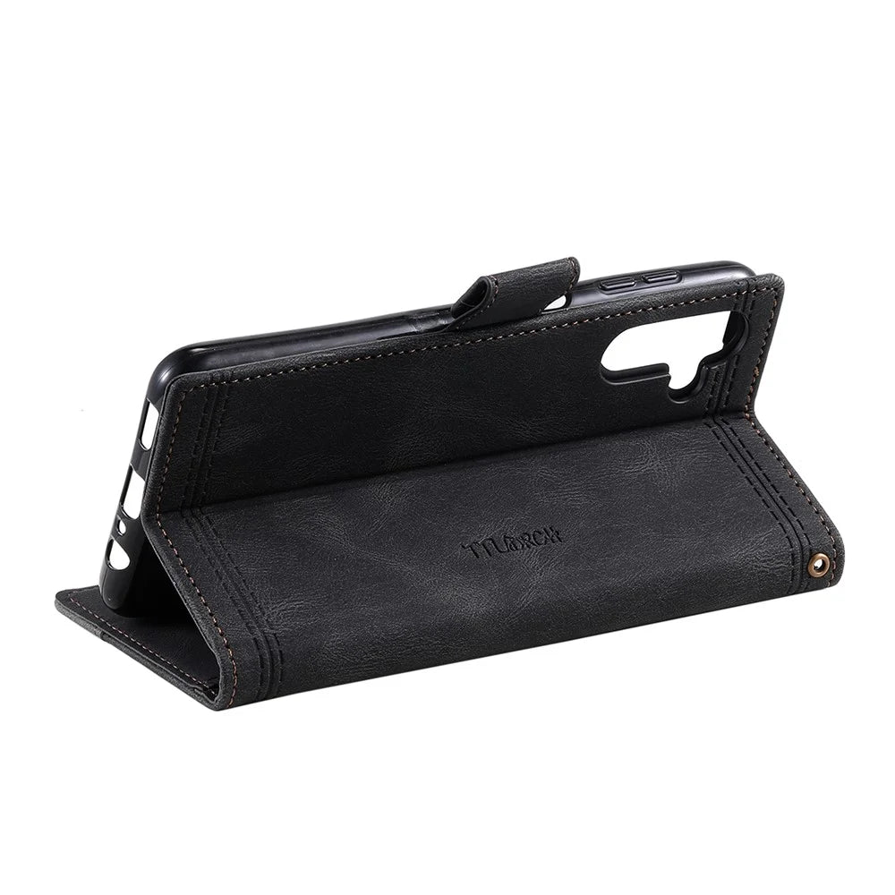 TTUDRCH Style 004 For Samsung Galaxy A37 5G Leather Case RFID Blocking Wallet Stand Phone Cover with Strap - Black - 7