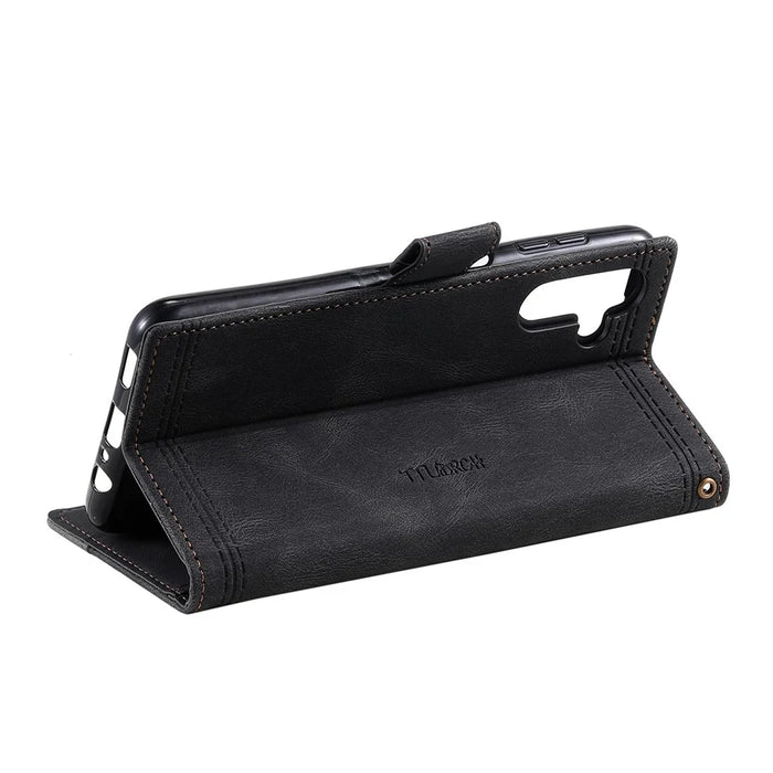 TTUDRCH Style 004 For Samsung Galaxy A37 5G Leather Case RFID Blocking Wallet Stand Phone Cover with Strap - Black - 7
