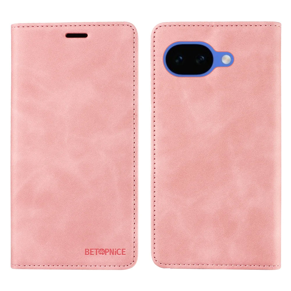 BETOPNICE For Google Pixel 10a Case  Magnetic Closure RFID Blocking Wallet Stand Leather Phone Cover - Pink - 1