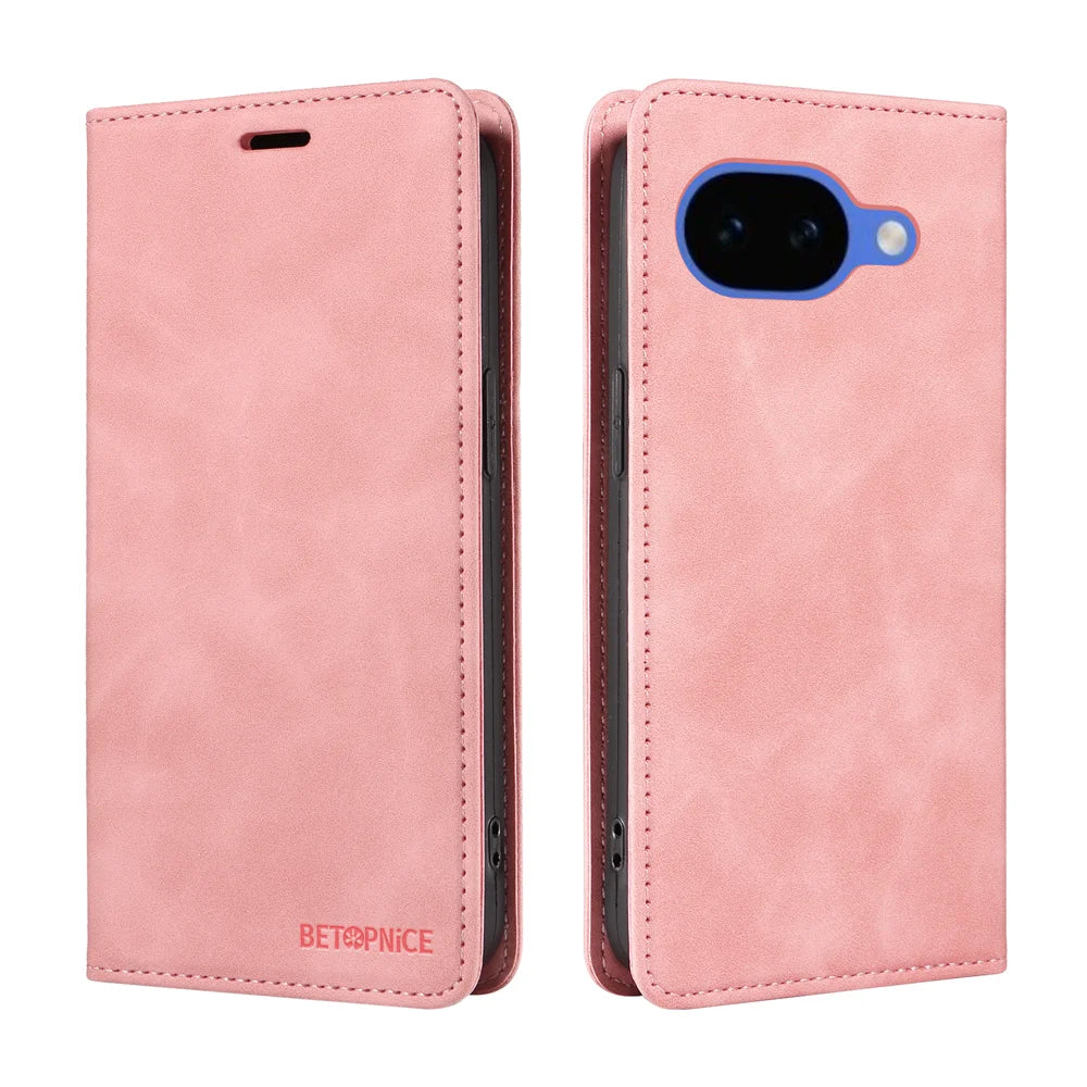 BETOPNICE For Google Pixel 10a Case  Magnetic Closure RFID Blocking Wallet Stand Leather Phone Cover - Pink - 2