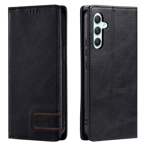 TTUDRCH Style 007 For Samsung Galaxy A57 5G Leather Case RFID Blocking Wallet Stand Phone Cover - Black - 1
