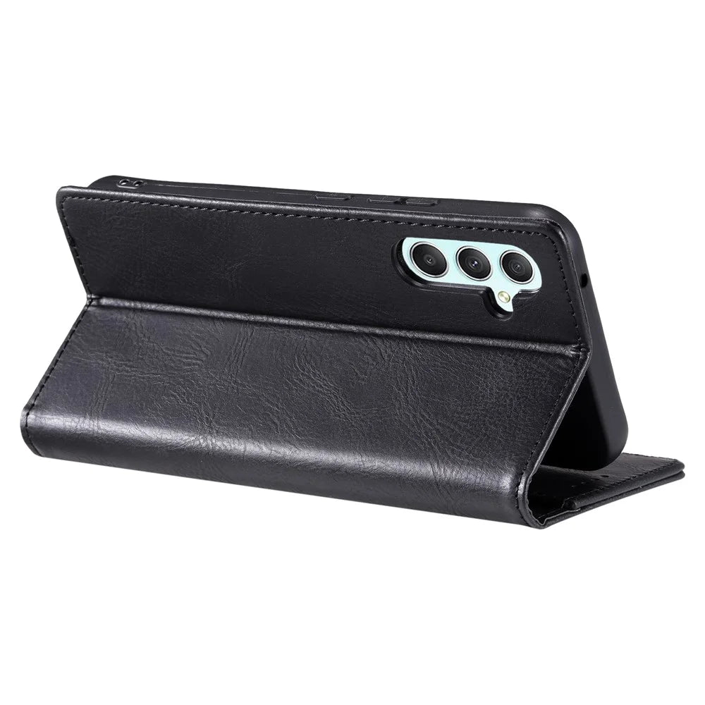 TTUDRCH Style 007 For Samsung Galaxy A57 5G Leather Case RFID Blocking Wallet Stand Phone Cover - Black - 4