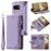 For Google Pixel 10a Wallet Case Rhombus Stitching Line PU Leather Phone Cover with Wrist Strap - Purple - 1