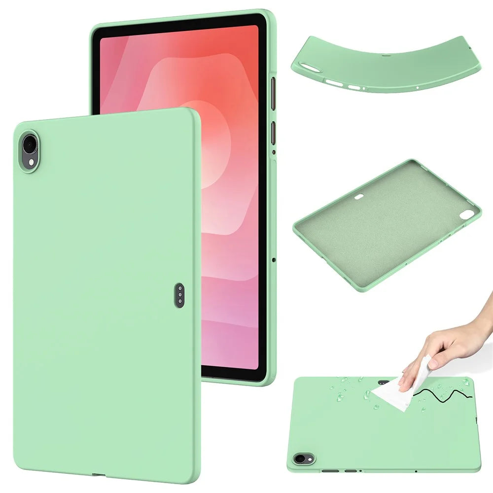 For Samsung Galaxy Tab S11 Case Liquid Silicone Anti-Scratch Tablet Cover - Green - 1