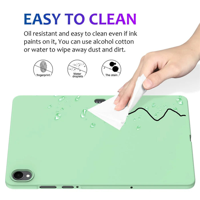 For Samsung Galaxy Tab S11 Case Liquid Silicone Anti-Scratch Tablet Cover - Green - 3