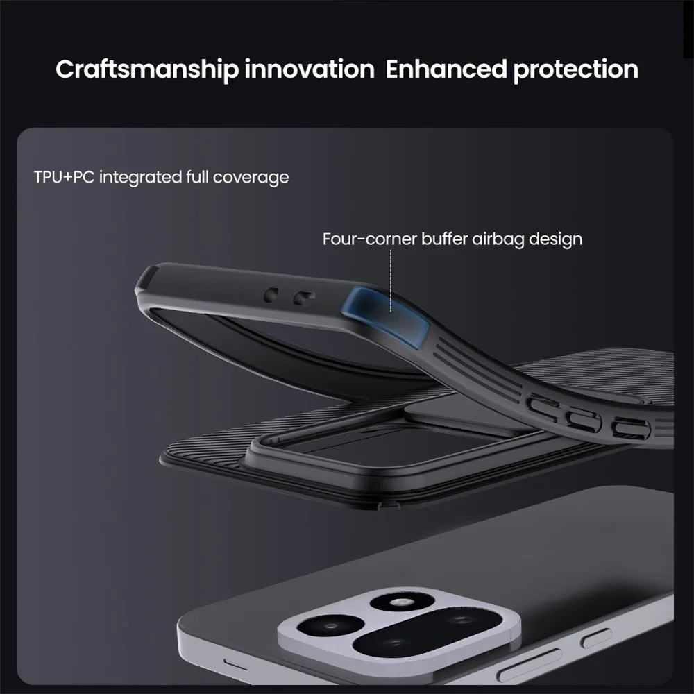 NILLKIN Camshield Pro Series for OnePlus 15 5G Case PC + TPU Phone Cover with Camera Slider - Black - 7
