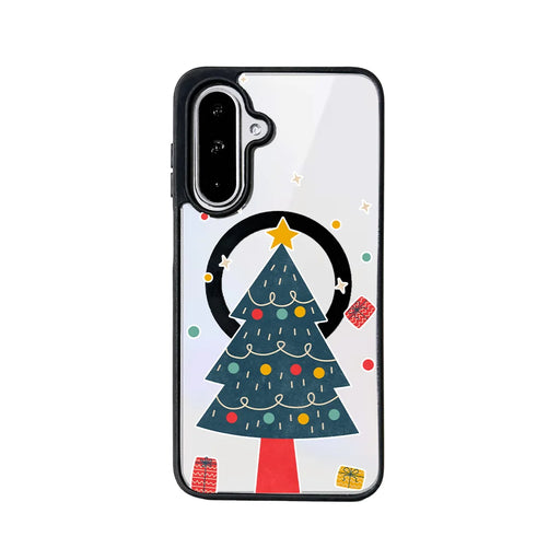 EYCASE For Samsung Galaxy A56 5G / Galaxy A36 5G Christmas Series Magnetic Case  Pattern Print TPU + Acrylic Cover Magnetic Case - Minimalist Christmas Tree - 1