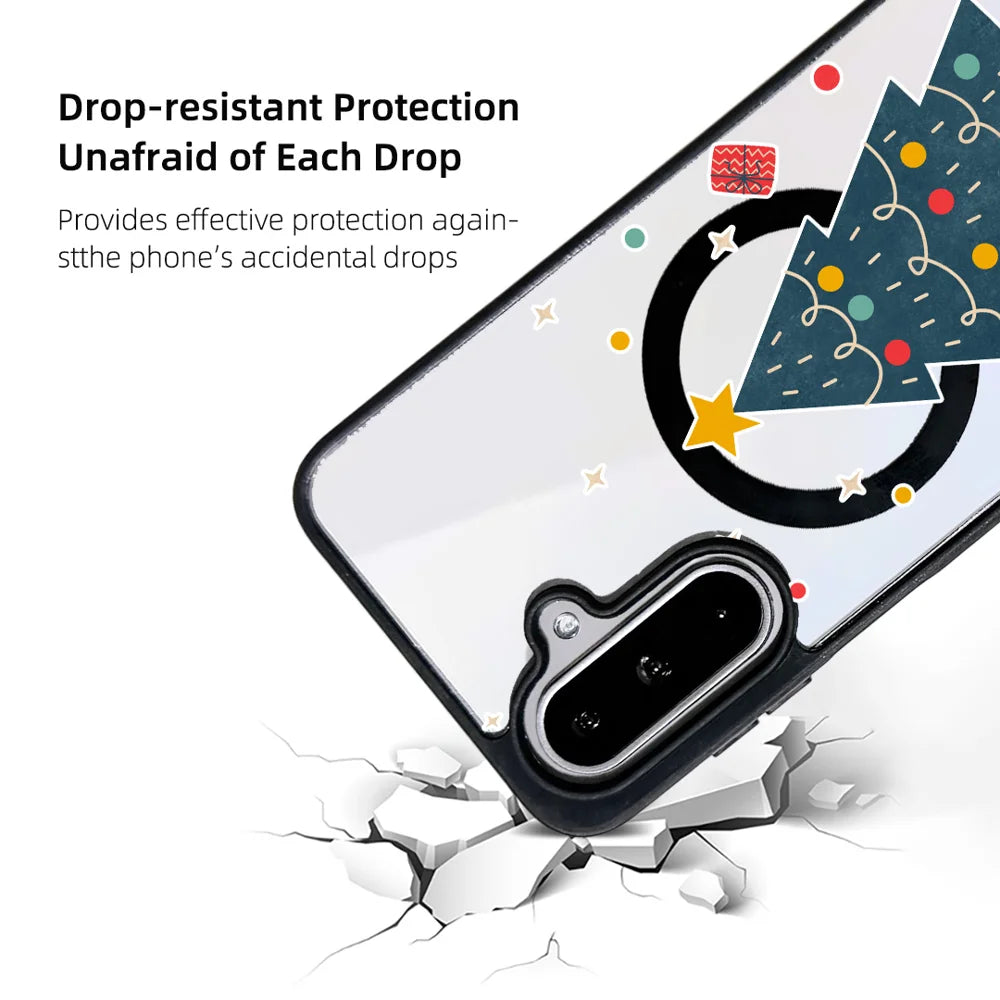 EYCASE For Samsung Galaxy A55 5G / Galaxy A35 5G Christmas Series Magnetic Case  Pattern Print TPU + Acrylic Cover - Minimalist Christmas Tree - 3