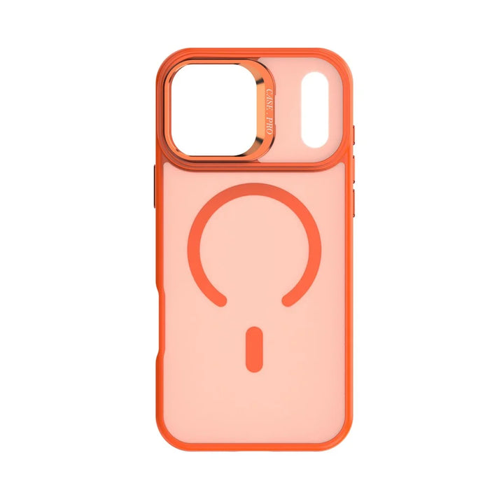 For iPhone 17 Pro Max Case Foldable Kickstand Matte PC + TPU Phone Cover Compatible with MagSafe - Orange - 2