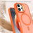 For iPhone 16 Plus Case Foldable Kickstand Matte PC + TPU Phone Cover Compatible with MagSafe - Orange - 4