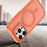For iPhone 16 Pro Case Foldable Kickstand Matte PC + TPU Phone Cover Compatible with MagSafe - Orange - 6