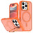 For iPhone 16 Pro Max Case Foldable Kickstand Matte PC + TPU Phone Cover Compatible with MagSafe - Orange - 1