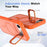 For iPhone 17e / 16e Case Foldable Kickstand Matte PC + TPU Phone Cover Compatible with MagSafe - Orange - 3