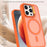 For iPhone 13 Pro Max Case Foldable Kickstand Matte PC + TPU Phone Cover Compatible with MagSafe - Orange - 3