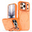 For iPhone 17 Pro Case Compatible with MagSafe Skin-touch PC + TPU Phone Cover with Foldable Kickstand - Orange - 1