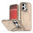 For iPhone 16 Case Compatible with MagSafe Skin-touch PC + TPU Phone Cover with Foldable Kickstand - Desert Gold - 1