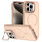 For iPhone 15 Pro Max Case Compatible with MagSafe Skin-touch PC + TPU Phone Cover with Foldable Kickstand - Desert Gold - 1