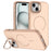 For iPhone 14  /  13 Case Compatible with MagSafe Skin-touch PC + TPU Phone Cover with Foldable Kickstand - Desert Gold - 1