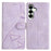 For Samsung Galaxy A37 5G Case Wallet Stand Imprinted Triangle Pattern Leather Phone Flip Cover - Purple - 1