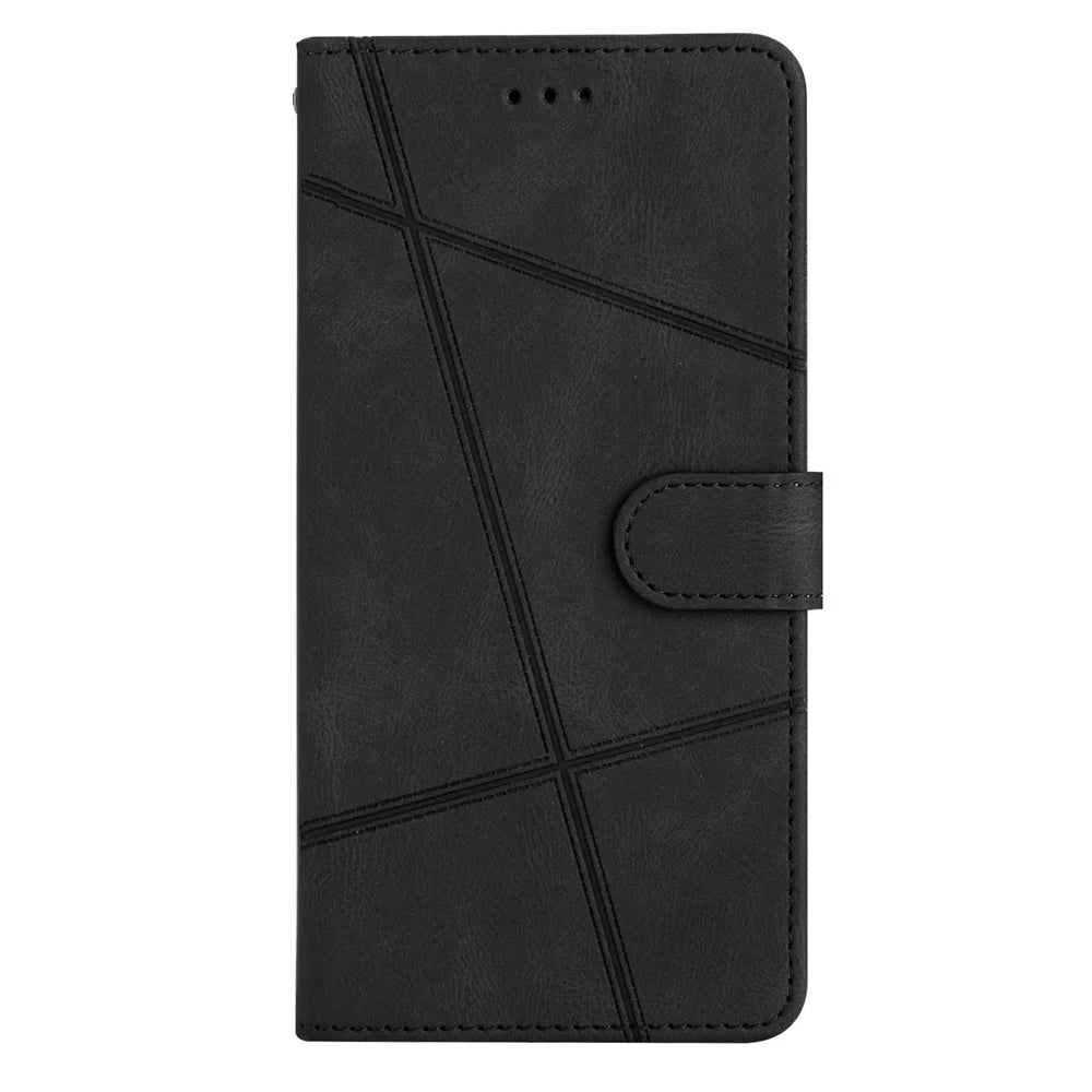 For Samsung Galaxy A37 5G Case Crazy Horse Texture PU Leather Wallet Stand Phone Cover - Black - 7