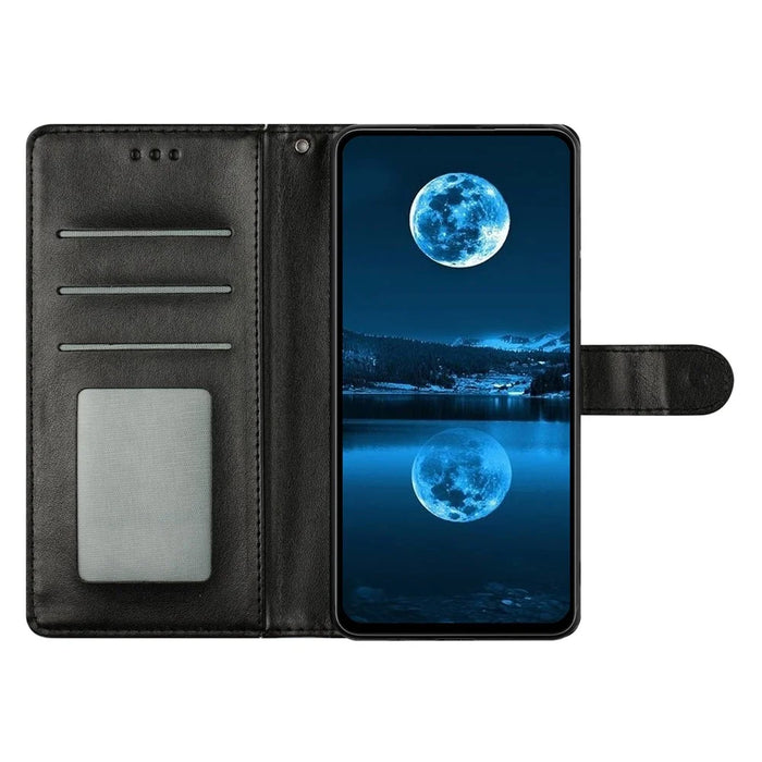For Samsung Galaxy A57 5G Leather Case Wallet Stand Phone Cover with Handy Strap - Black - 3