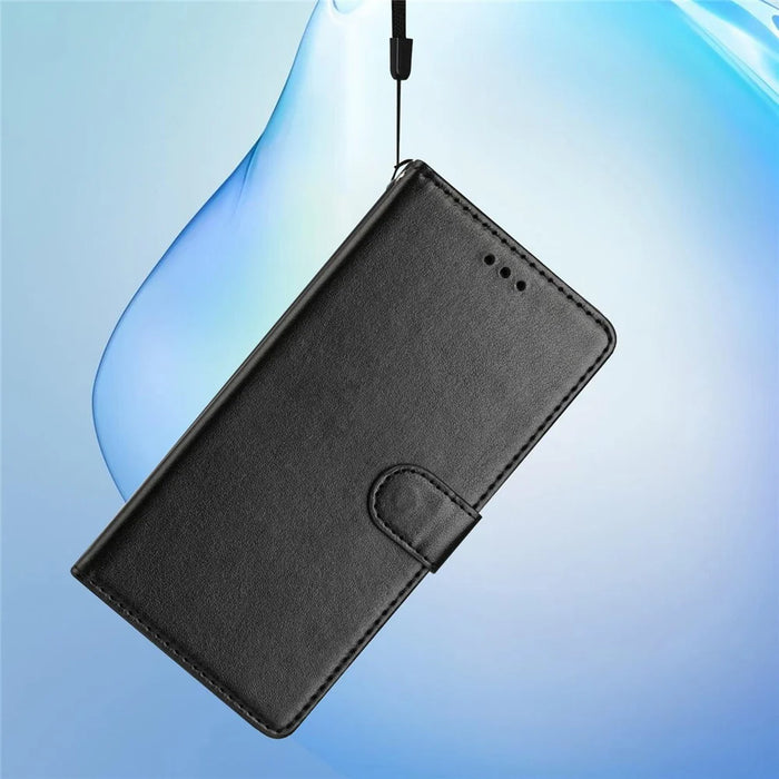 For Samsung Galaxy A57 5G Leather Case Wallet Stand Phone Cover with Handy Strap - Black - 5