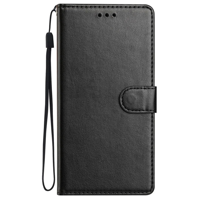 For Samsung Galaxy A57 5G Leather Case Wallet Stand Phone Cover with Handy Strap - Black - 7