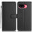 For Google Pixel 10a Wallet Case with Strap   /   Multiple Card Slots Solid Color Leather Stand Phone Cover - Black - 1