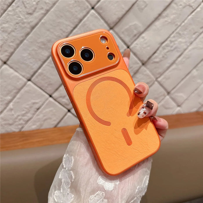 For iPhone 17 Pro Case Compatible with MagSafe Anti Scratch TPU + PC Phone Cover - Orange - 3