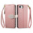 For iPhone 17e / 16e Stand Case Leaf Shape Magnetic Clasp Leather Phone Cover with Hand Strap - Rose Gold - 1