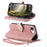 For iPhone 17e / 16e Stand Case Leaf Shape Magnetic Clasp Leather Phone Cover with Hand Strap - Rose Gold - 3