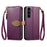 For Samsung Galaxy S25 Stand Case Leaf Shape Magnetic Clasp Leather Phone Cover with Hand Strap - Purple - 1