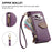 For Samsung Galaxy S25+ Stand Case Leaf Shape Magnetic Clasp Leather Phone Cover with Hand Strap - Purple - 5
