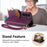 For Samsung Galaxy S25+ Stand Case Leaf Shape Magnetic Clasp Leather Phone Cover with Hand Strap - Purple - 7