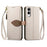 For Samsung Galaxy S25 Edge Stand Case Leaf Shape Magnetic Clasp Leather Phone Cover with Hand Strap - Beige - 1