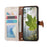For Samsung Galaxy S25 Edge Stand Case Leaf Shape Magnetic Clasp Leather Phone Cover with Hand Strap - Beige - 2