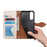 For Samsung Galaxy S25 Edge Stand Case Leaf Shape Magnetic Clasp Leather Phone Cover with Hand Strap - Beige - 4
