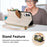 For Samsung Galaxy S25 Edge Stand Case Leaf Shape Magnetic Clasp Leather Phone Cover with Hand Strap - Beige - 7