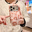 For iPhone 17 Pro Max Fluffy Phone Case Leopard Winter Warm Hand Strap TPU Cover - Pink - 2